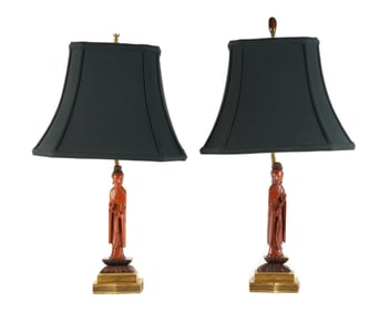 Pair Decorative Chinese Figural Lamps