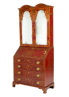 19th Century Chinoiserie Secretary Bookcase