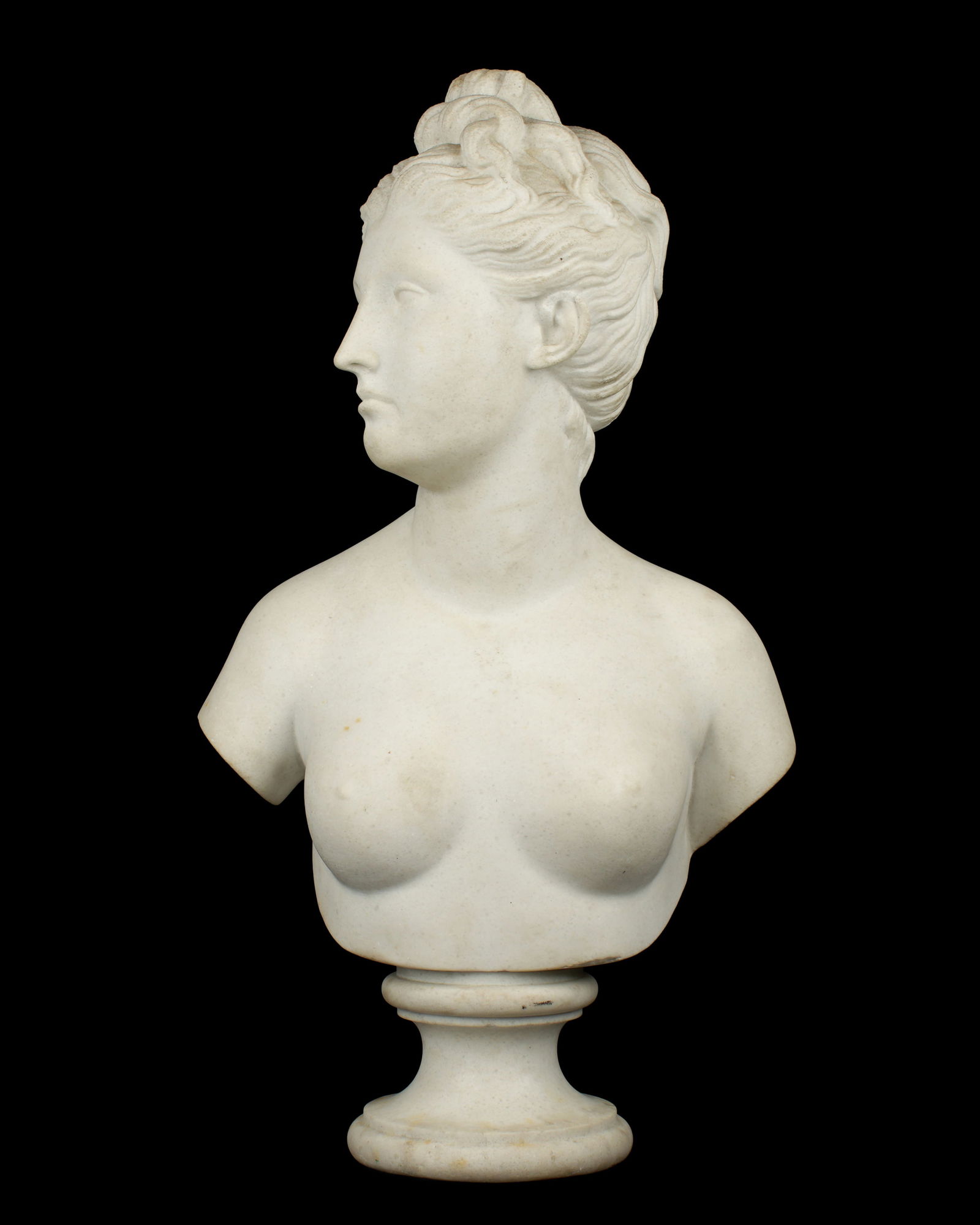 19th Century Carved Marble Bust of Diana (1 of 6)