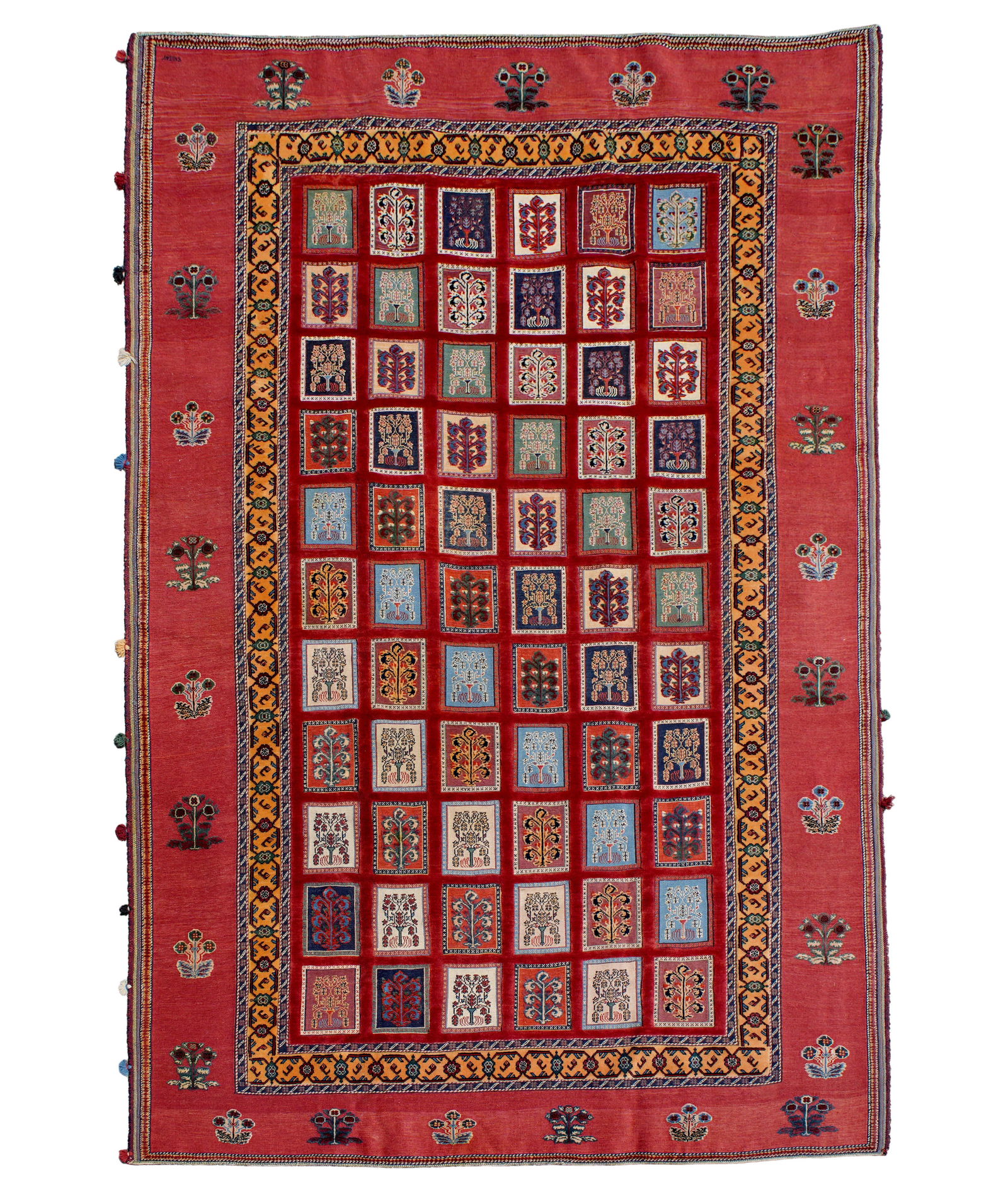 Unusual Persian Garden Rug Circa 1950 (1 of 7)