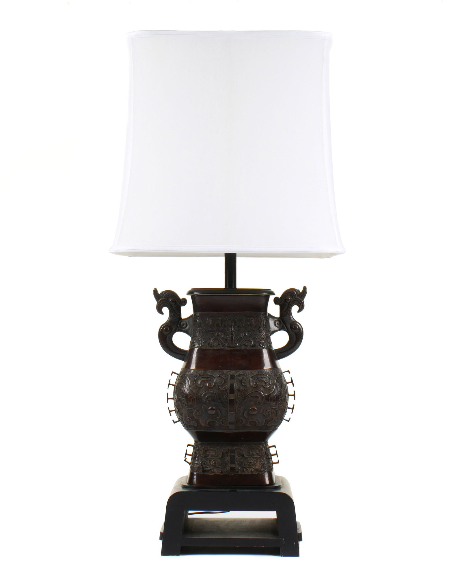 James Mont Style Bronze Archaic Chinese Lamp (1 of 11)