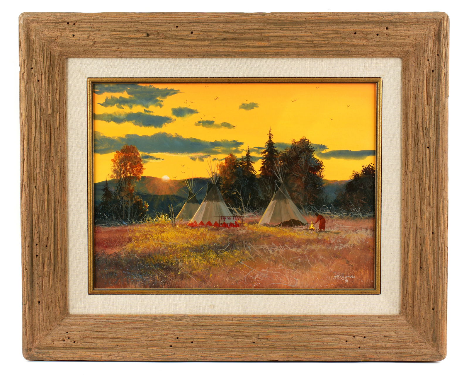 Gerry Metz Evening Meal Indian Encampment Painting (1 of 5)