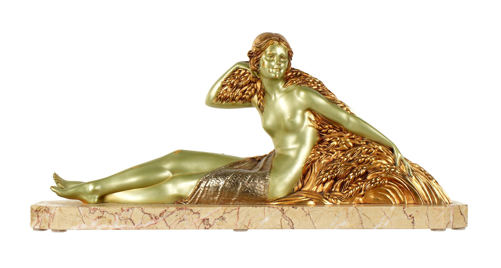 attr Dimitri Chiparus Woman Wheat Bronze Sculpture (1 of 6)