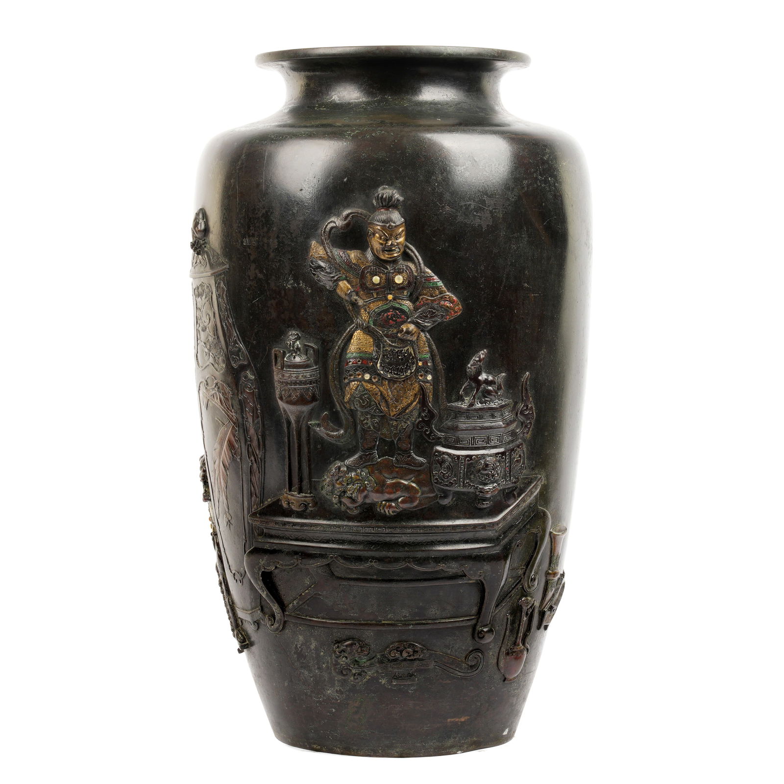 Signed Japanese Meiji Mixed Metal Bronze Vase (1 of 10)