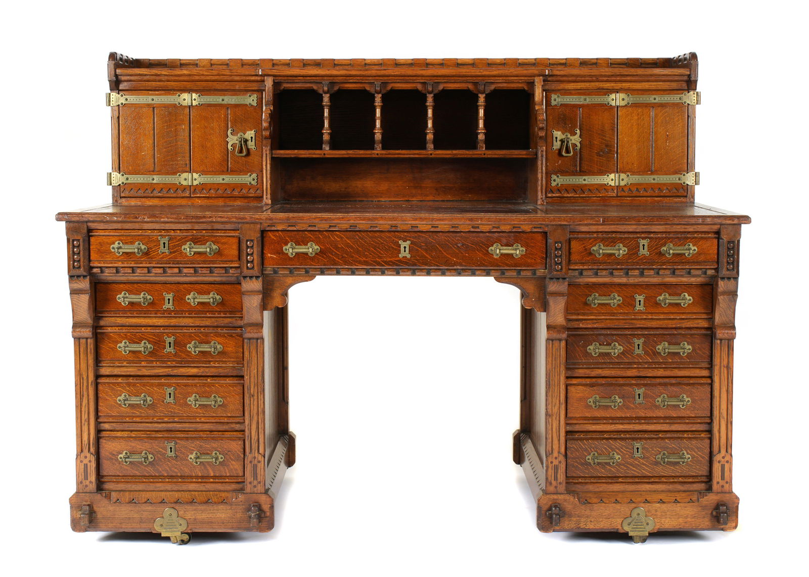English Victorian Oak Dickens Desk (1 of 10)