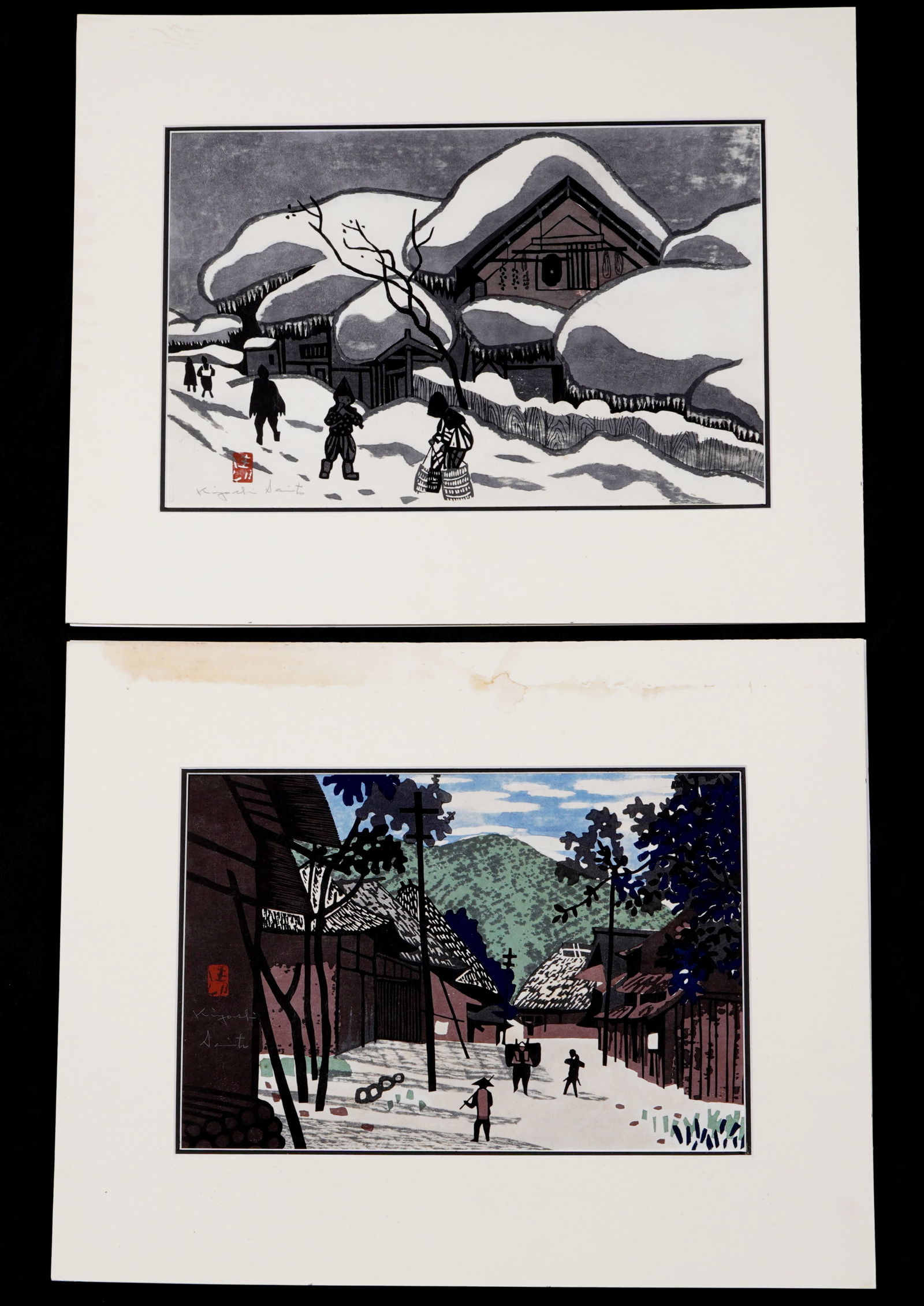 Two Kiyoshi Saito Japanese Woodblock Prints (1 of 12)