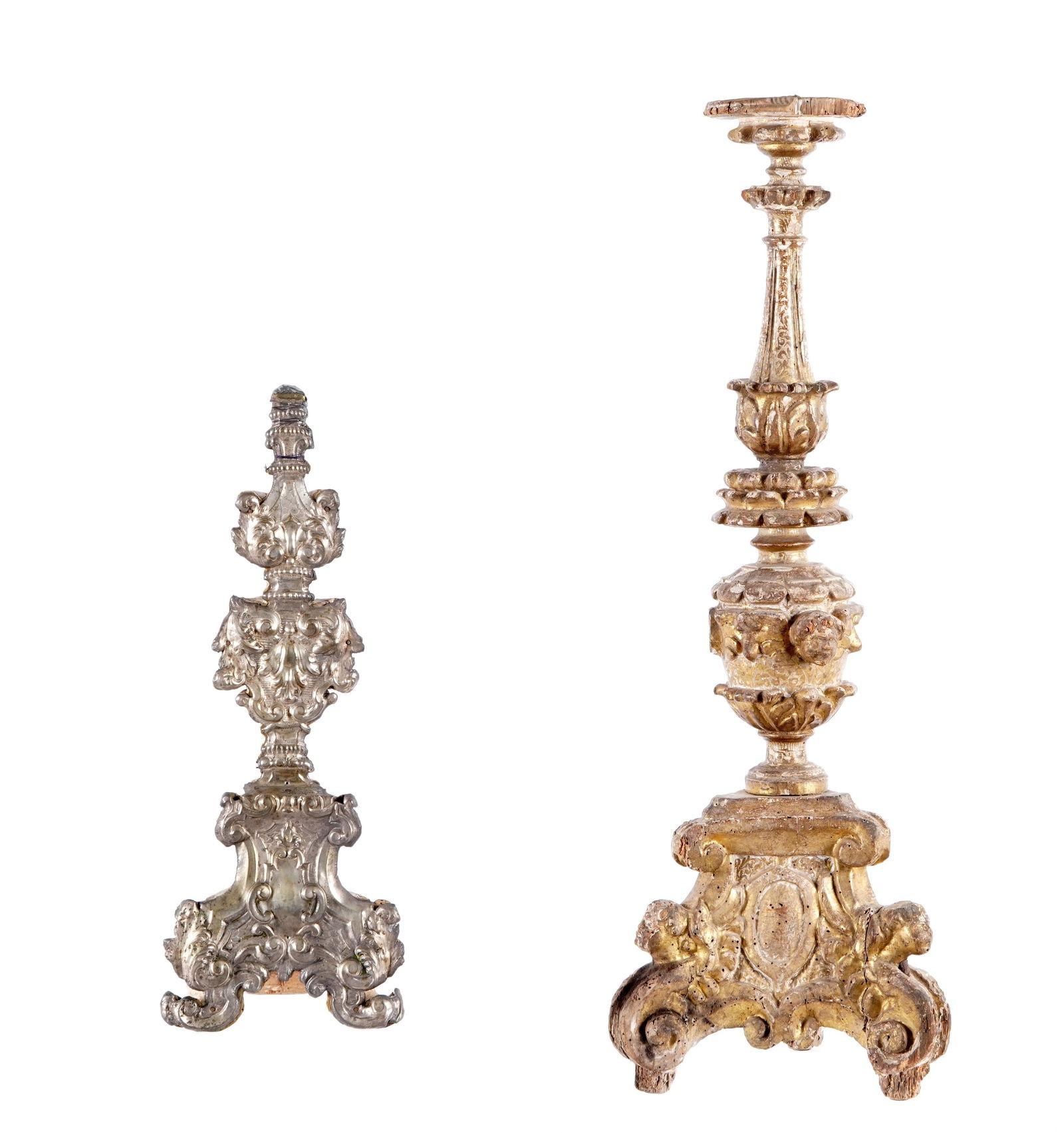 Two Early Italian Carved Pricket Candlesticks (1 of 13)