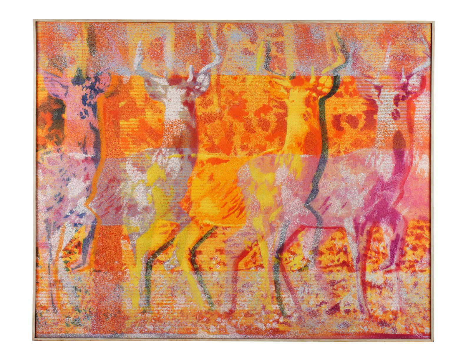 Large 1979 Harrison Burns Four Deer Painting (1 of 6)