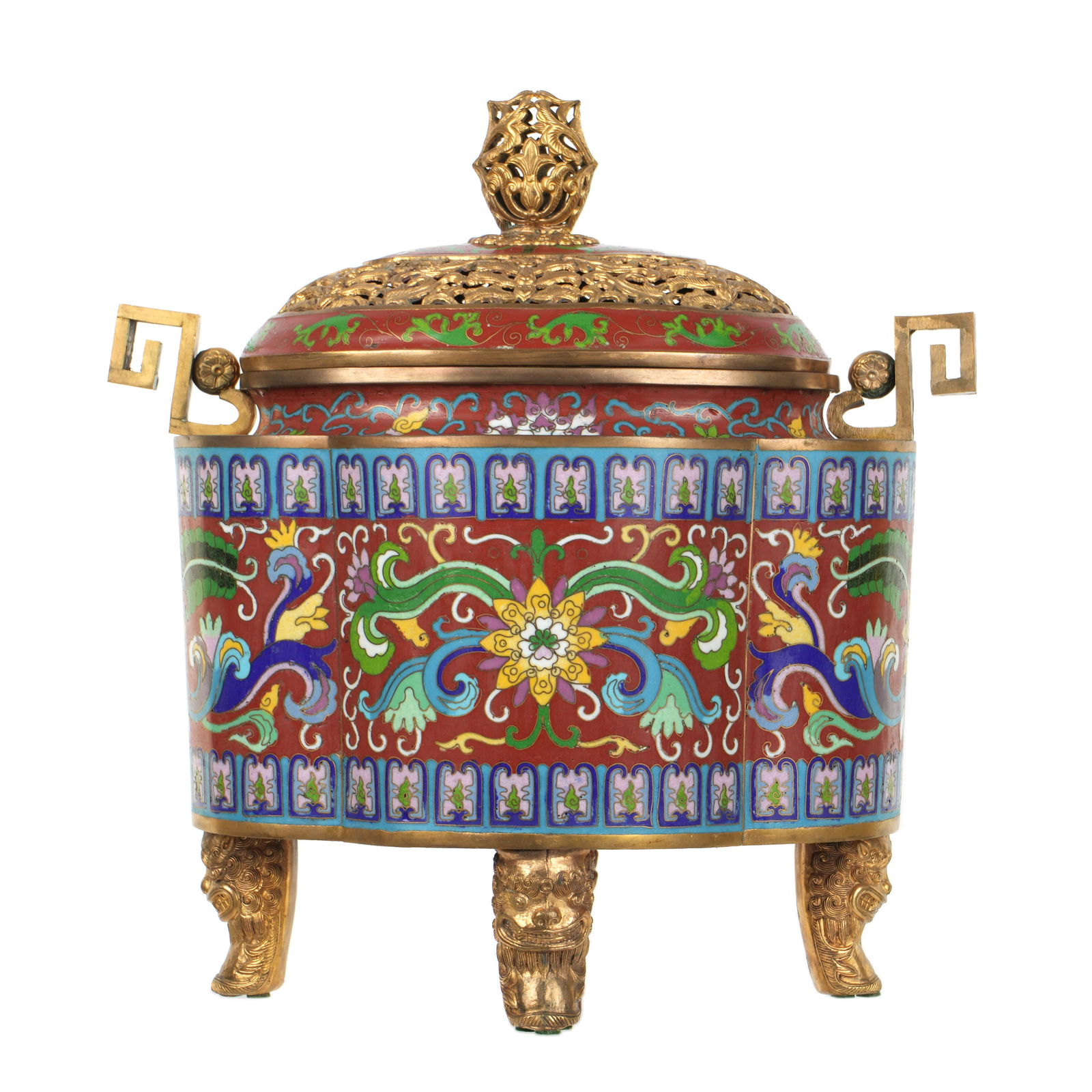 Large Chinese Cloisonne Censer (1 of 8)