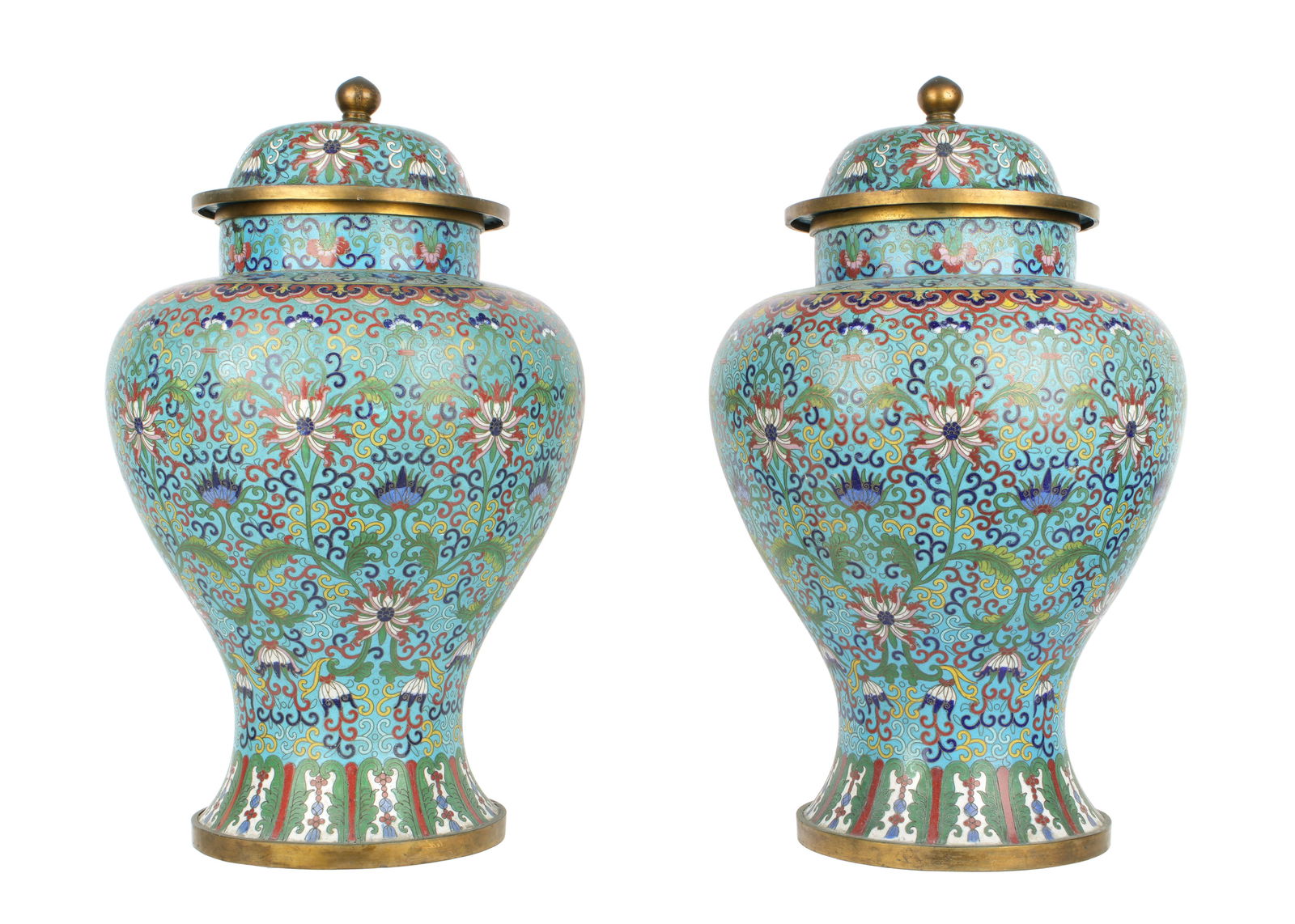 Pair Chinese Cloisonne Ginger Jars (1 of 10)