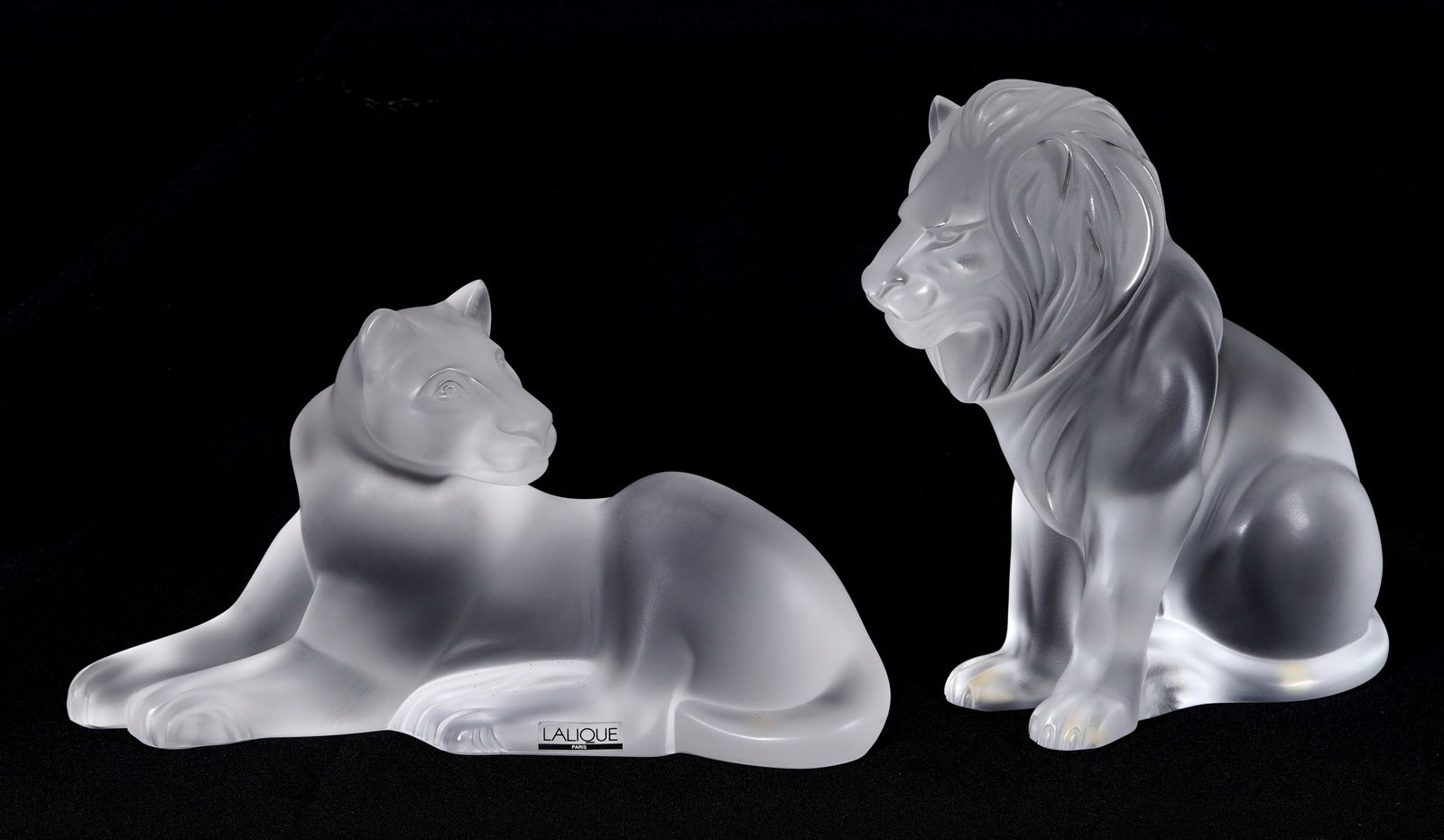 Lalique Crystal Lion and Lioness Figures w/ Boxes (1 of 13)