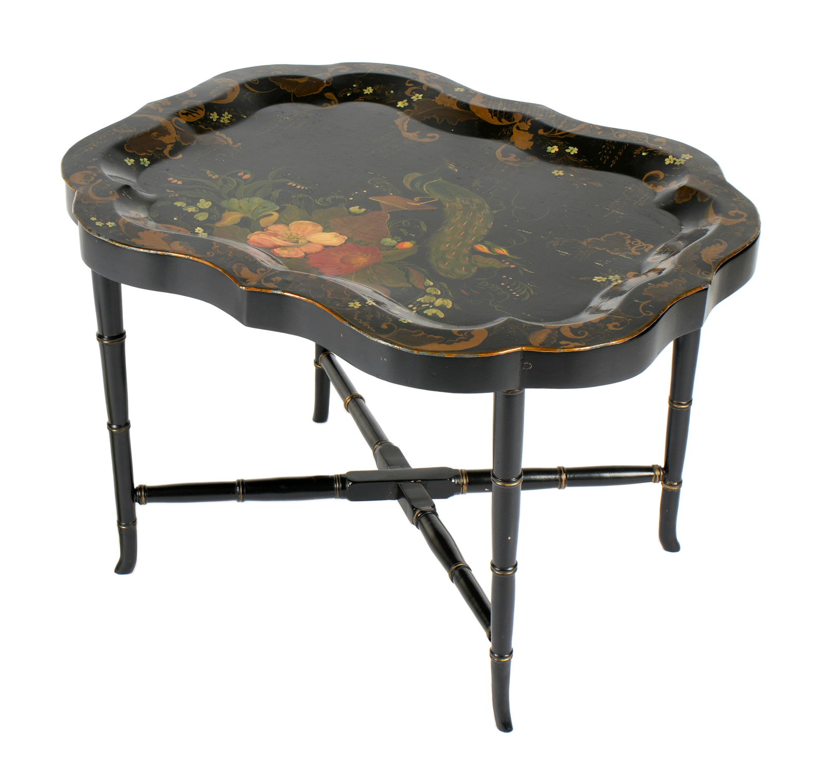Tole Painted Metal Stand on Tray (1 of 8)