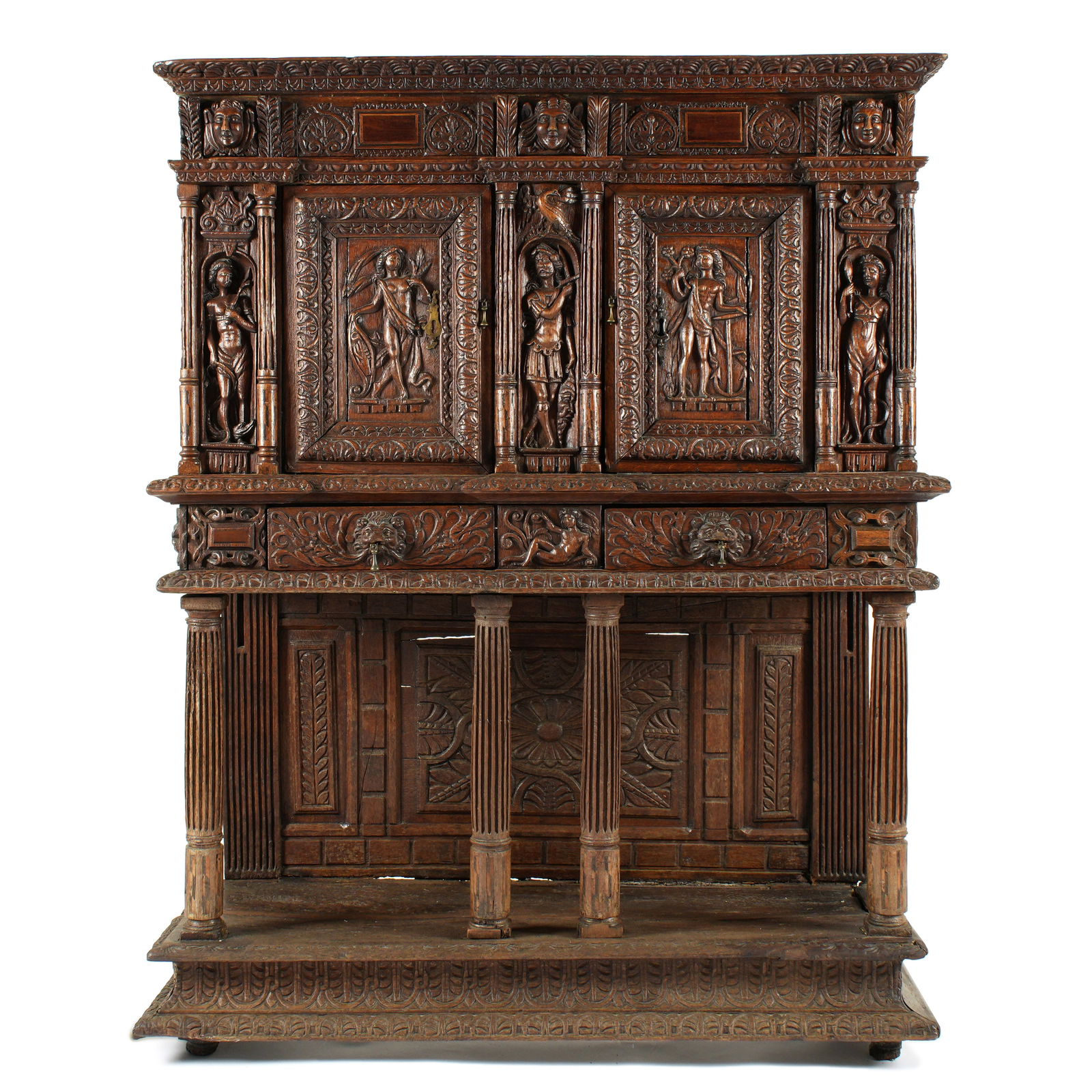 18th Century Italian Carved Court Cupboard (1 of 10)