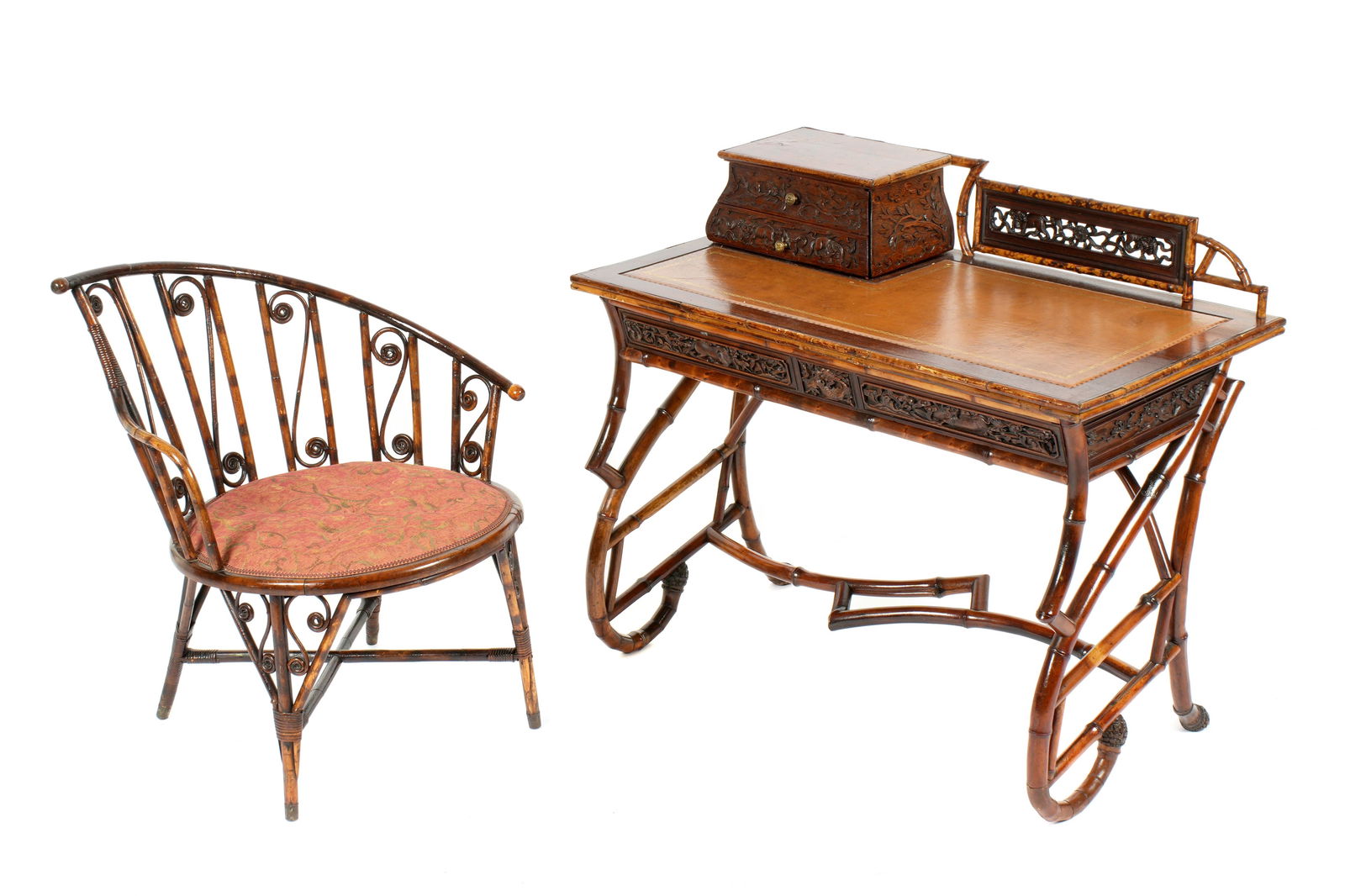 Aesthetic Movement Bamboo Writing Desk / Chair (1 of 17)