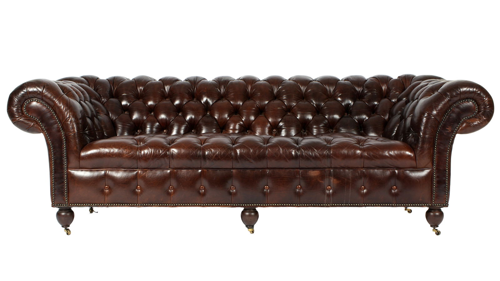English Chesterfield Tufted Leather Sofa (1 of 6)