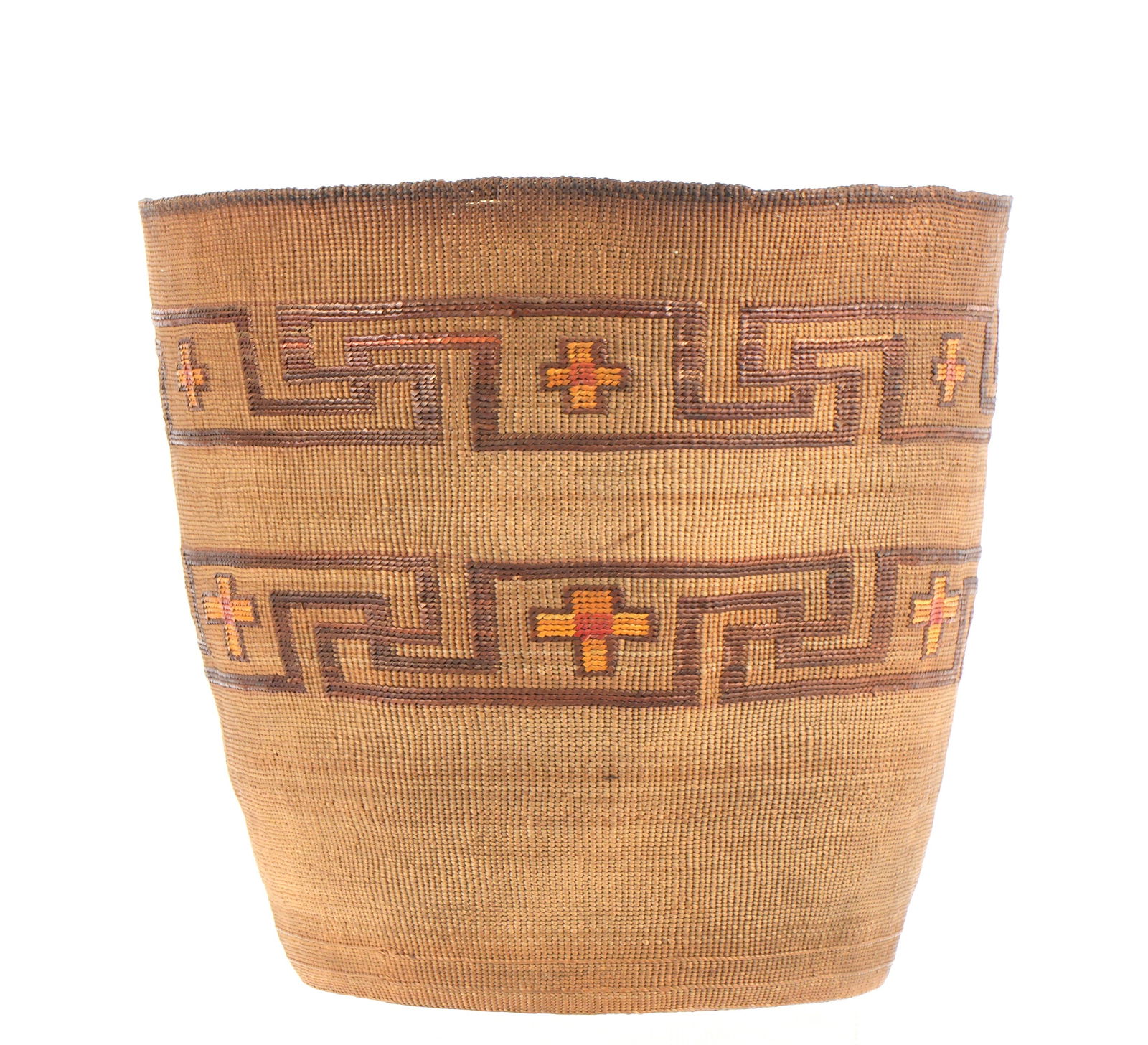 Tlingit Northwest Polychrome Woven Basket (1 of 7)