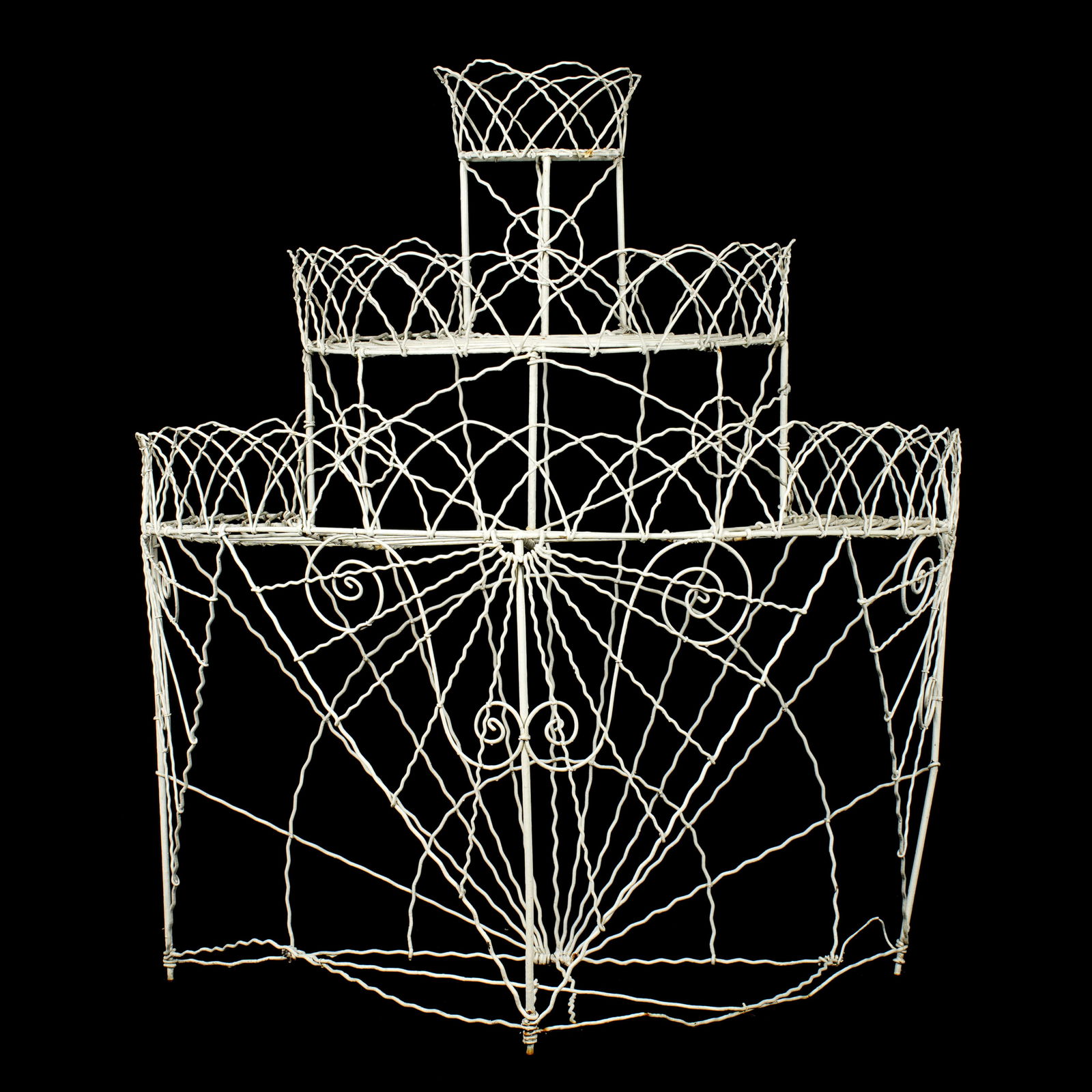 Three Tier Victorian Painted Bent Wire Plant Stand (1 of 7)