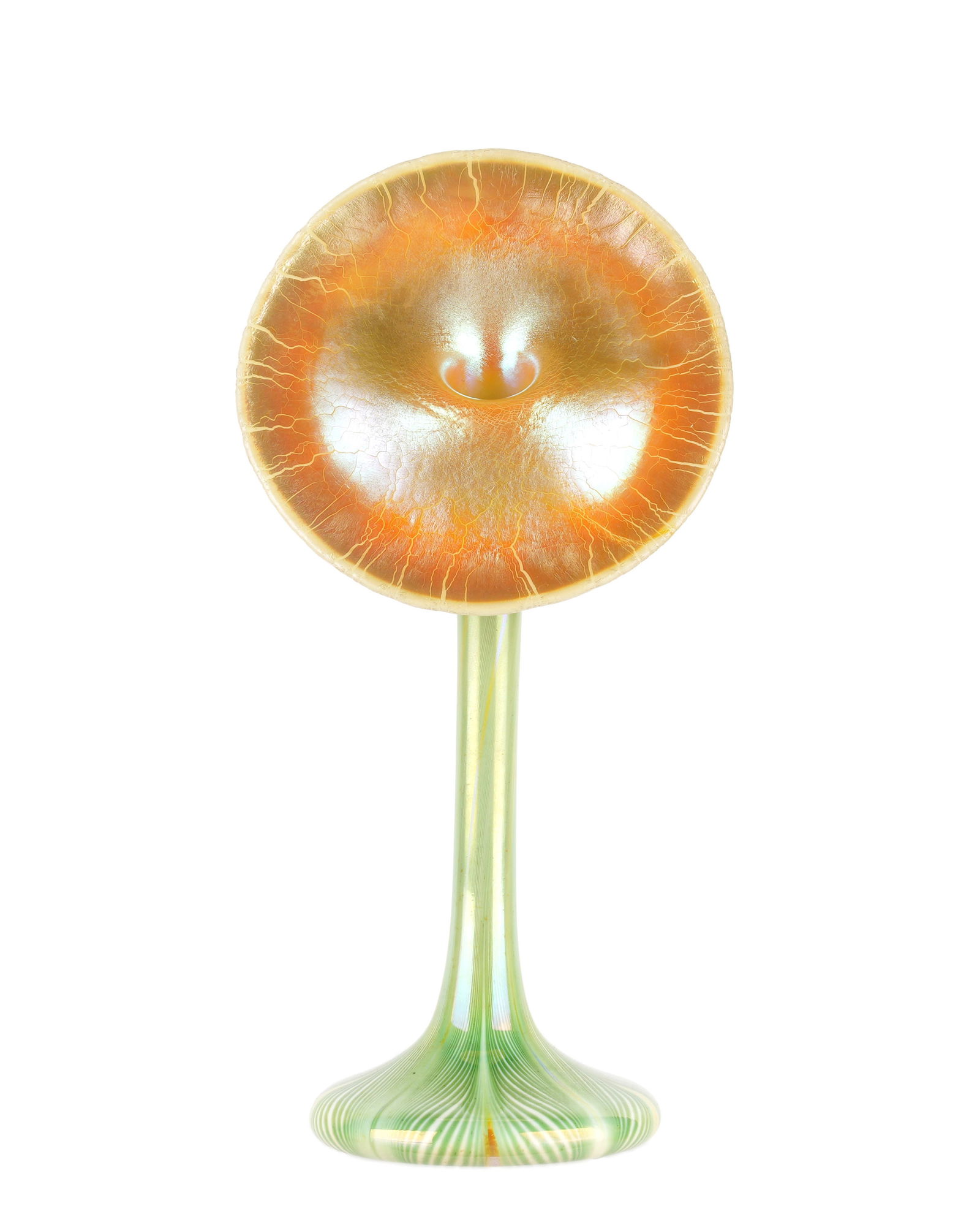 Quezal Iridescent Art Glass Jack in Pulpit Vase (1 of 6)