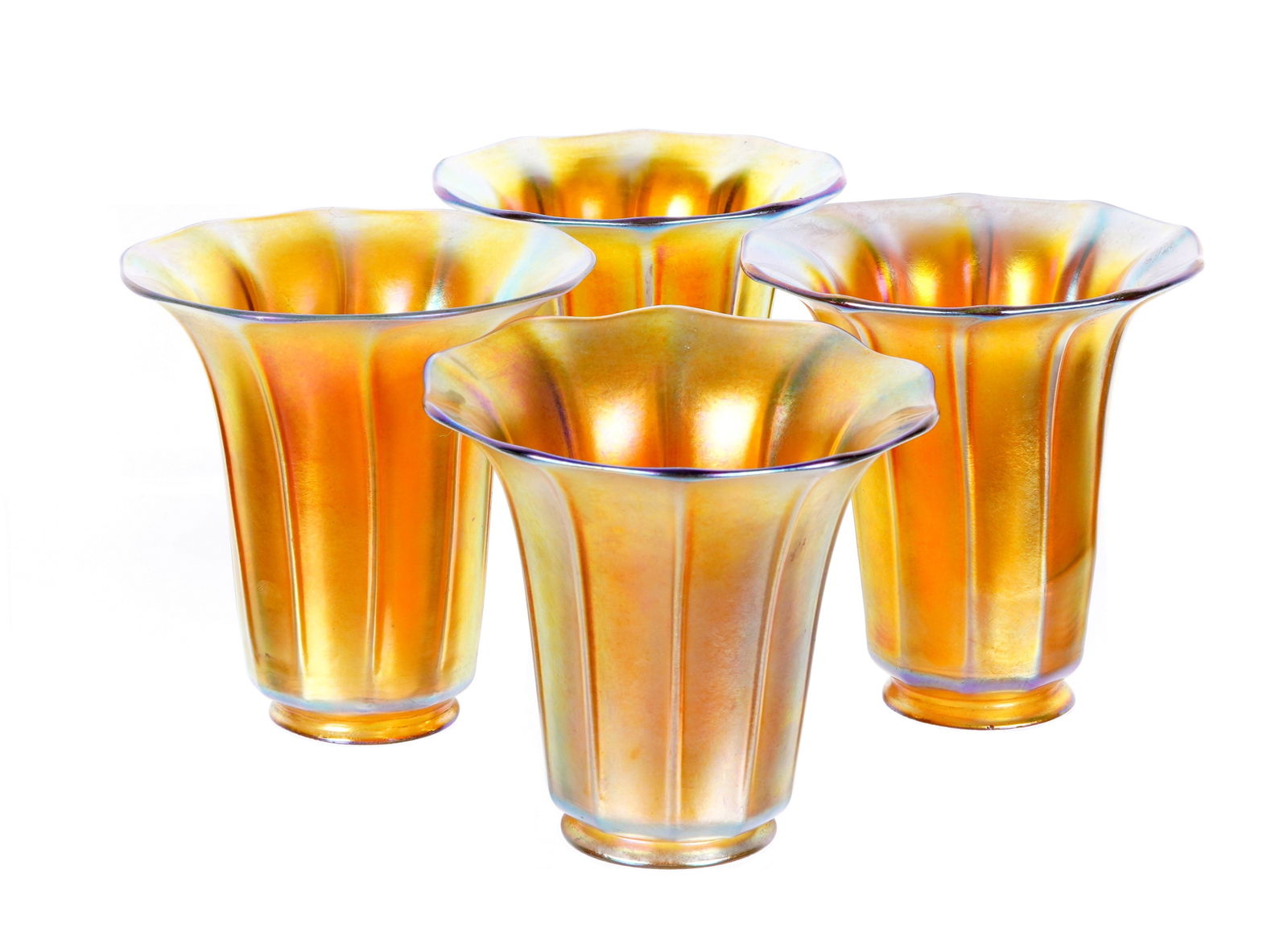 Four Steuben Aurene Art Glass Shades (1 of 19)