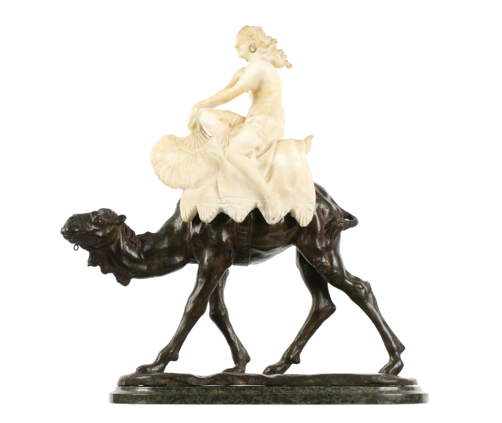 Bronze Camel with Alabaster Woman Rider (1 of 8)
