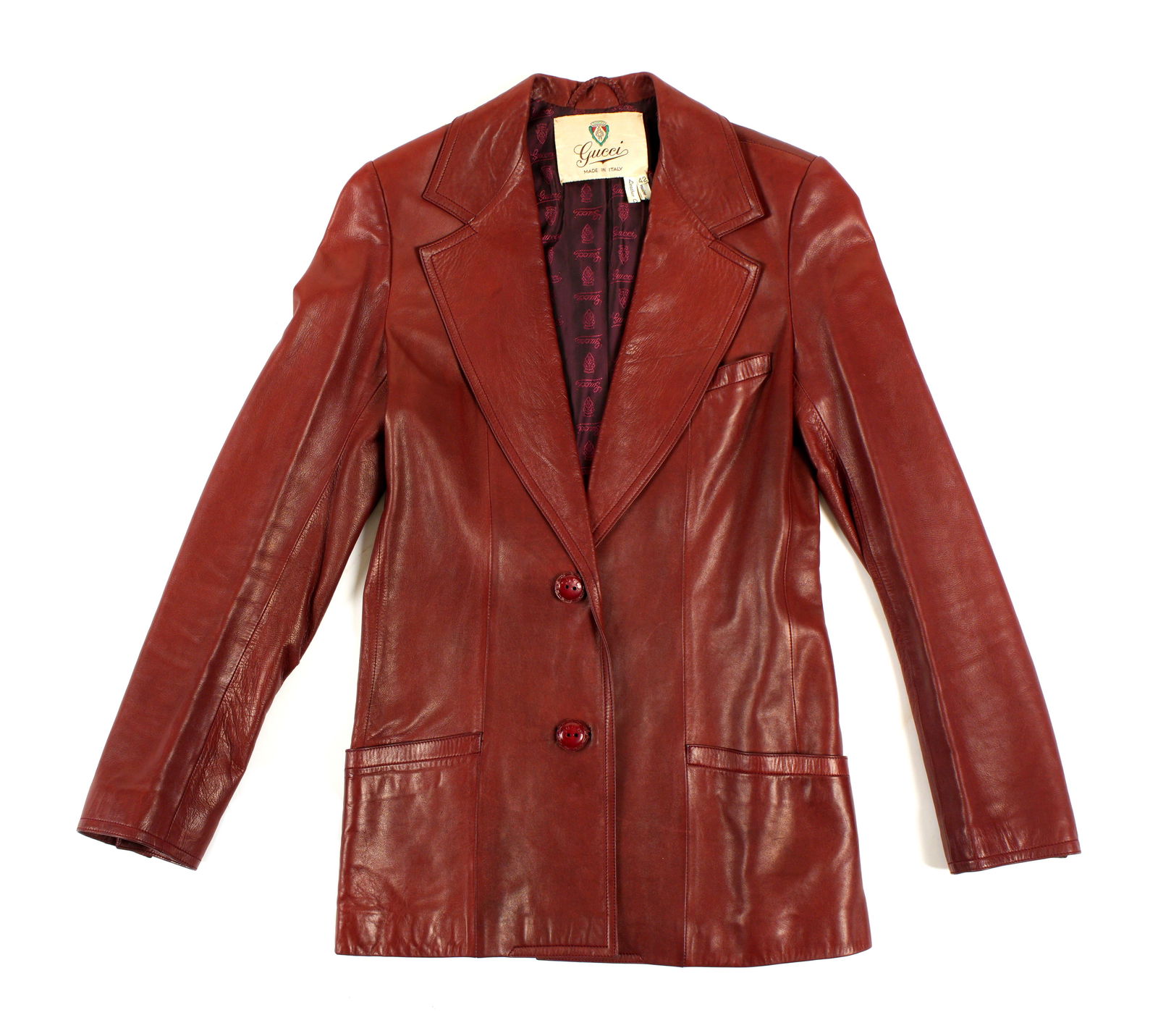 Vintage Gucci Maroon Leather Jacket (1 of 6)