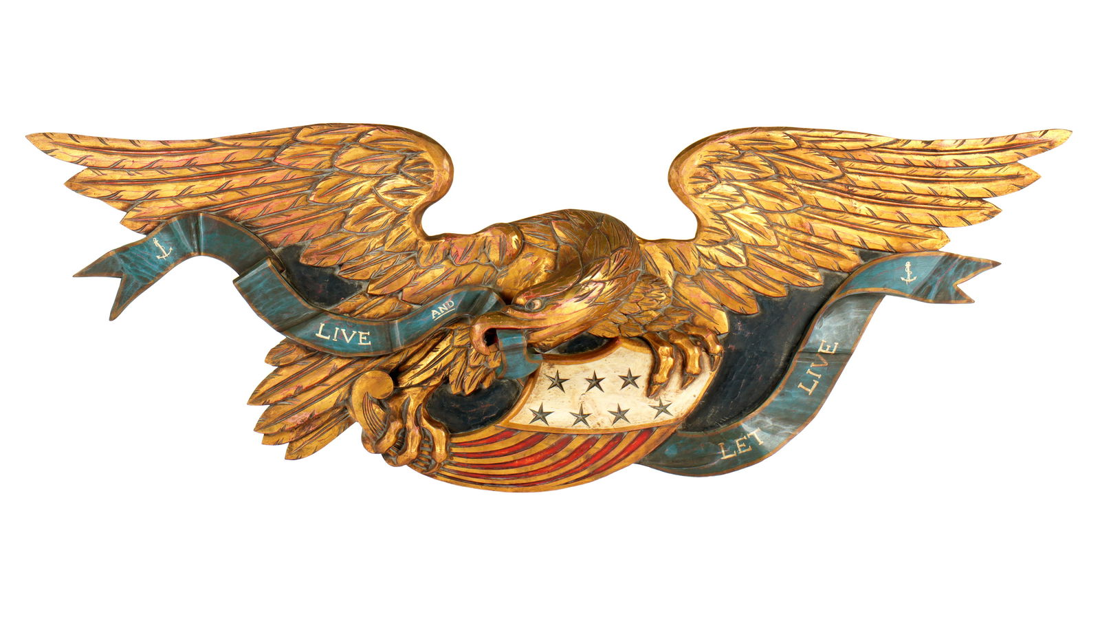 6 Feet Long Carved Federal Eagle Wall Plaque (1 of 5)