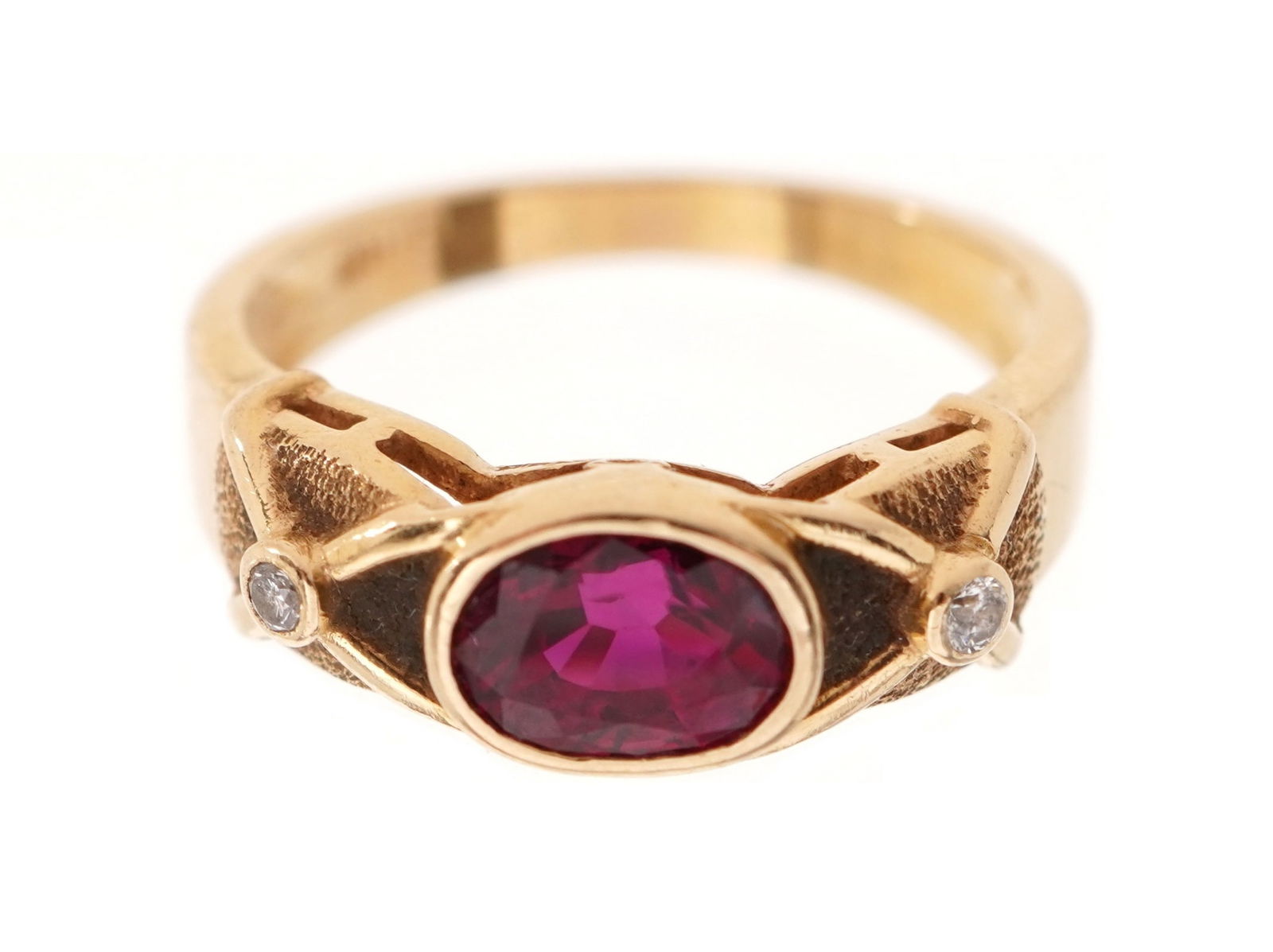 14k Yellow Gold Ruby and Diamond Ring (1 of 9)