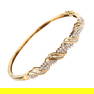 10k Gold and Diamond Hinged Bangle Bracelet