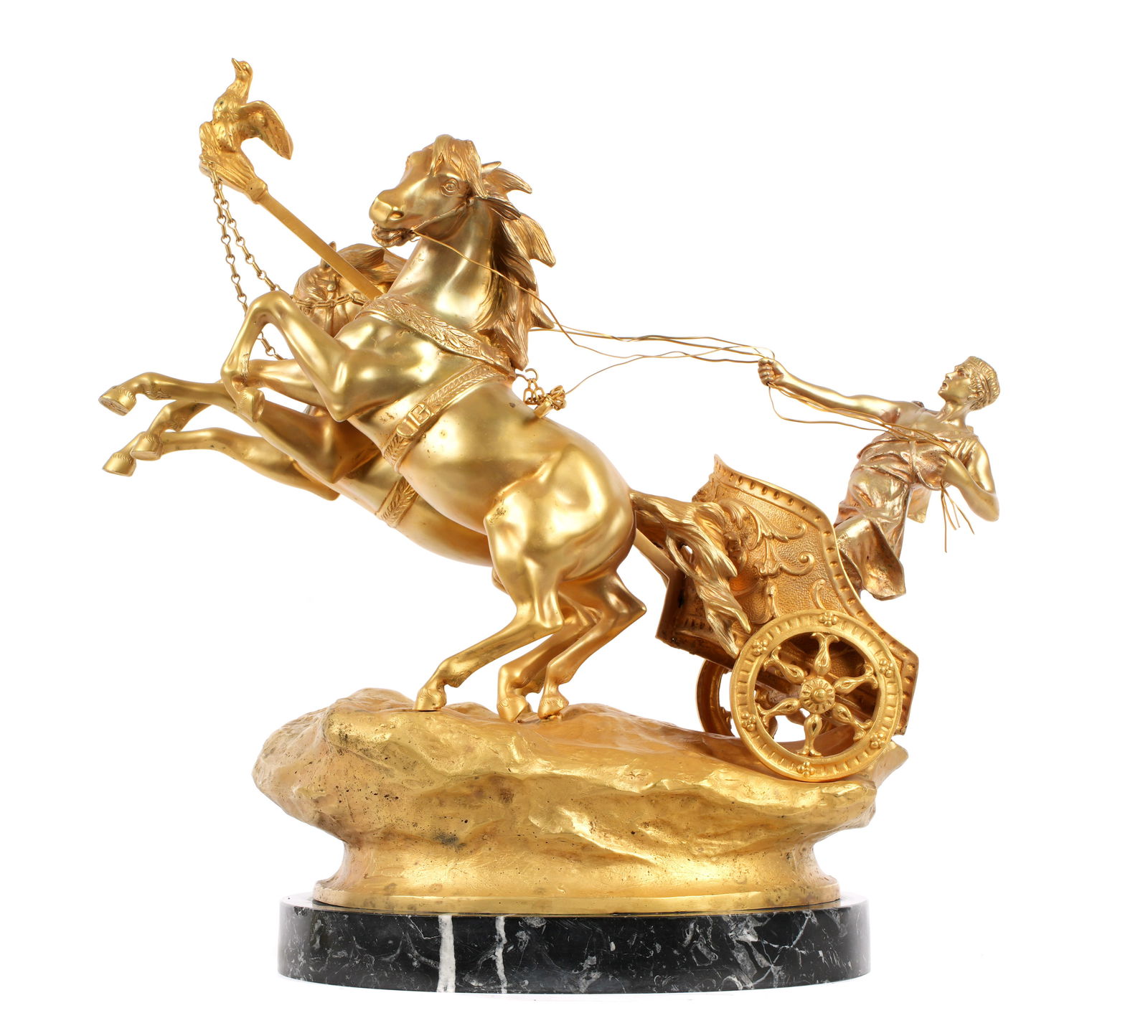 Atillo De Luca Gilt Bronze Horses & Centurion Chariot Rider (1 of 6)