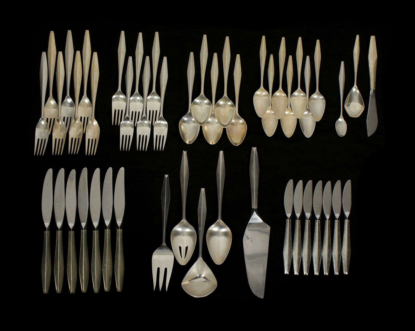 Gio Ponti for Reed & Barton Diamond Sterling Flatware (1 of 7)