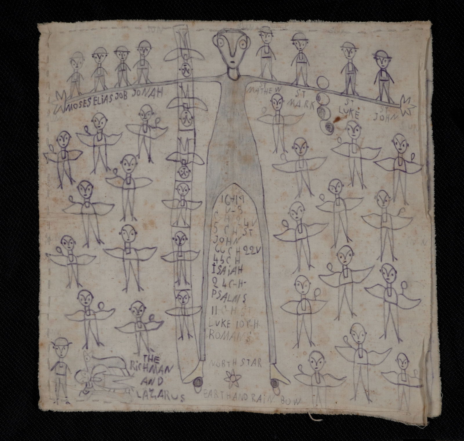 Outsider Art Folk Art Decorated Pillowcase (1 of 11)