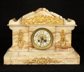 Onyx and Ormolu French Mantle Clock