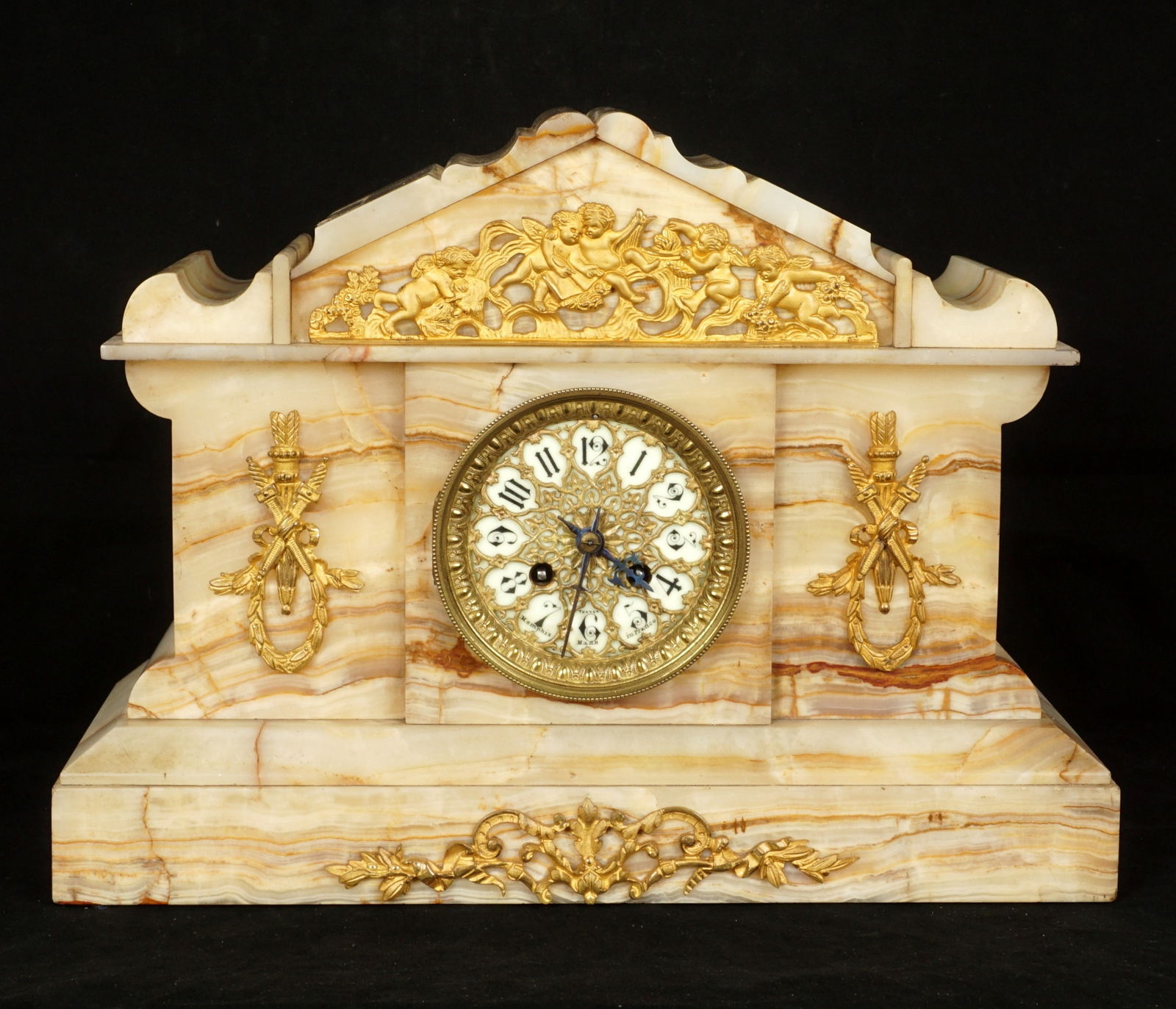 Onyx and Ormolu French Mantle Clock (1 of 20)