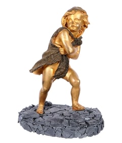 French Gilt Bronze Figure of a Boy "Winter"