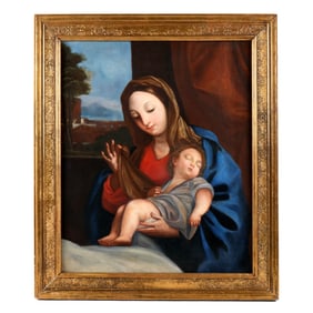after Pompeo Batoni Madonna & Child Painting