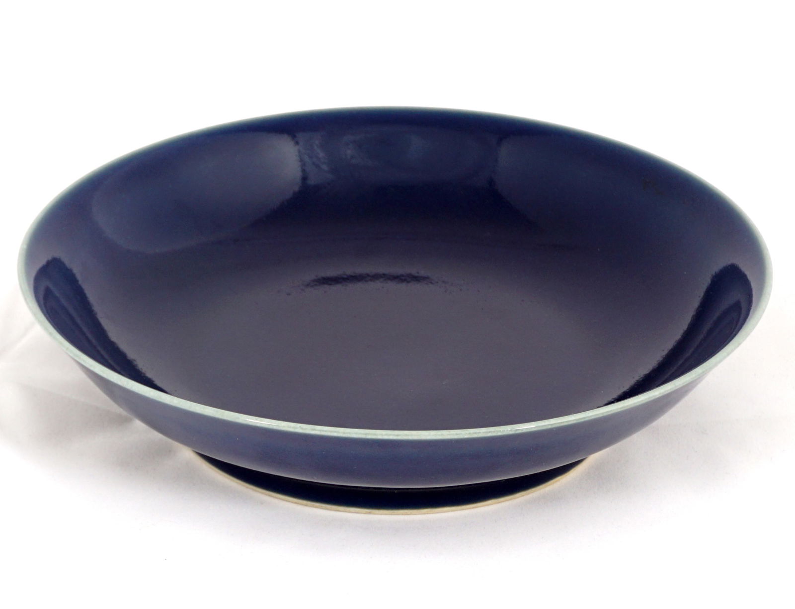 Chinese Yongzheng Marked Blue Glaze Dish (1 of 8)