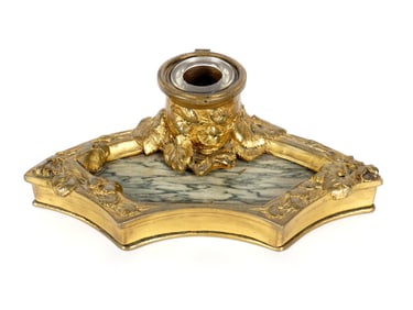Albert Marionnet French Bronze and Marble Inkwell