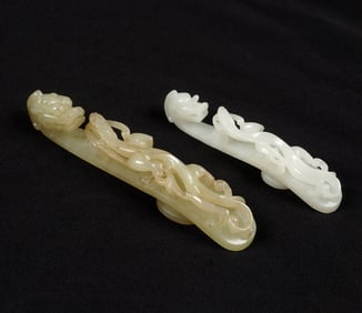 Two Chinese Carved Jade Buckles