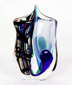 Large Romano Dona Murano Art Glass Vase