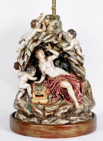A Massive Capodimonte Figural Table Lamp