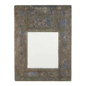 Judaica Enameled Silver Twelve Tribes Mirror