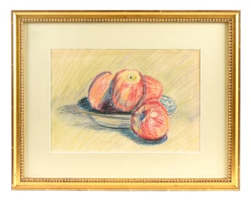 Reynolds Beal Still Life of Apples Drawing