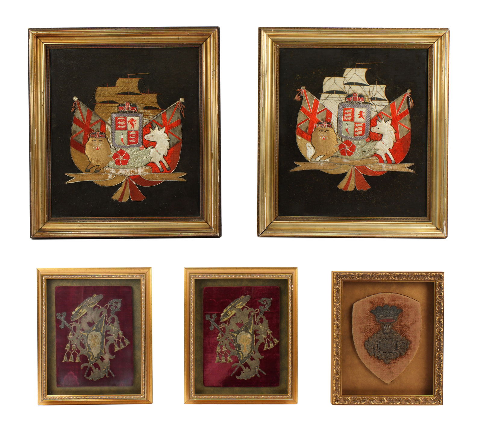 5 Framed Continental and Export Embroideries (1 of 12)