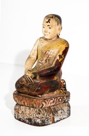 Chinese Carved Painted Seated Buddha