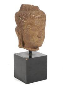 Thai Carved Stone Buddha Bust