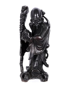Chinese Carved Wood Figure of Shouxing