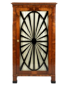 Biedermeier Mahogany and Ebonized Wood Armoire