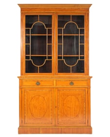 Adams Style Satinwood China Cabinet