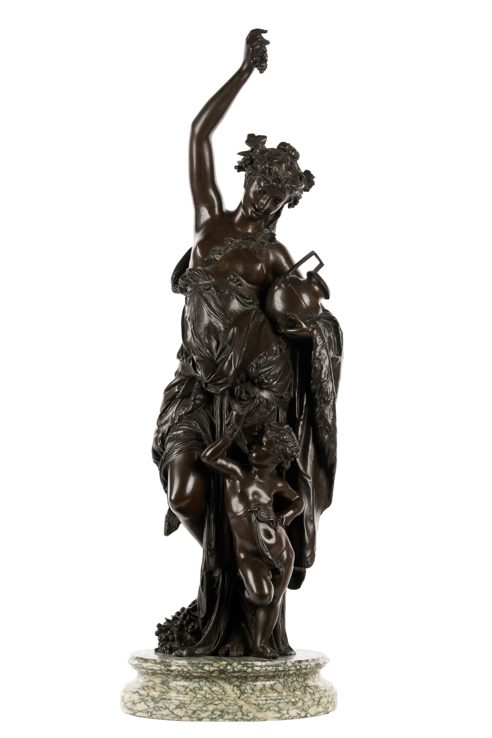 Bronze Bacchanalian Group Maiden and Putto (1 of 6)