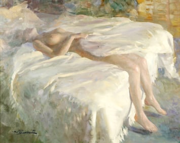 Joseph Bowler Sleeping Nude Oil Painting